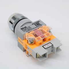 Выключатель кнопочный с фиксацией ABFP d22 мм белая LED 220В ВK-22 25137DEK