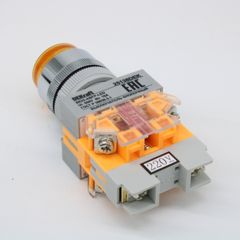 Выключатель кнопочный с фиксацией ABFP d22 мм желтая LED 220В ВK-22 25138DEK