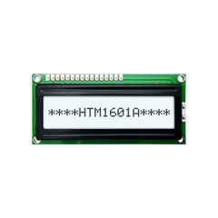 ЖКИ знакосинтезирующий 16 x 1, FSTN Белый Позитивный/прозрачно-отражающий светодиодная подсветка белая размеры 80x36мм, видимая область 64,5x16 мм, -20...70°C, 6 o`clock, 16 контактов сверху
