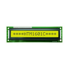 ЖКИ знакосинтезирующий 16 x 1, STN Желто-зеленый Позитивный/прозрачно-отражающий светодиодная подсветка желто-зеленая размеры 122x33 мм, видимая область 99x13 мм, -20...70°C, 6 o`clock, 16 контактов сверху