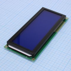 ЖКИ знакосинтезирующий 20 x 4, STN Синий Негативный/прозрачный светодиодная подсветка белая, размеры 146x62.5 мм, видимая область 123x43 мм, -20...70°C, 12 o`clock