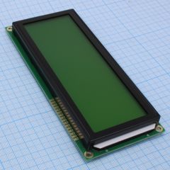 ЖКИ знакосинтезирующий 20 x 4, STN Желто-зеленый Позитивный/прозрачно-отражающий светодиодная подсветка желто-зеленая размеры 146x62.5 мм, видимая область 123x43 мм, -20...70°C, 6 o`clock