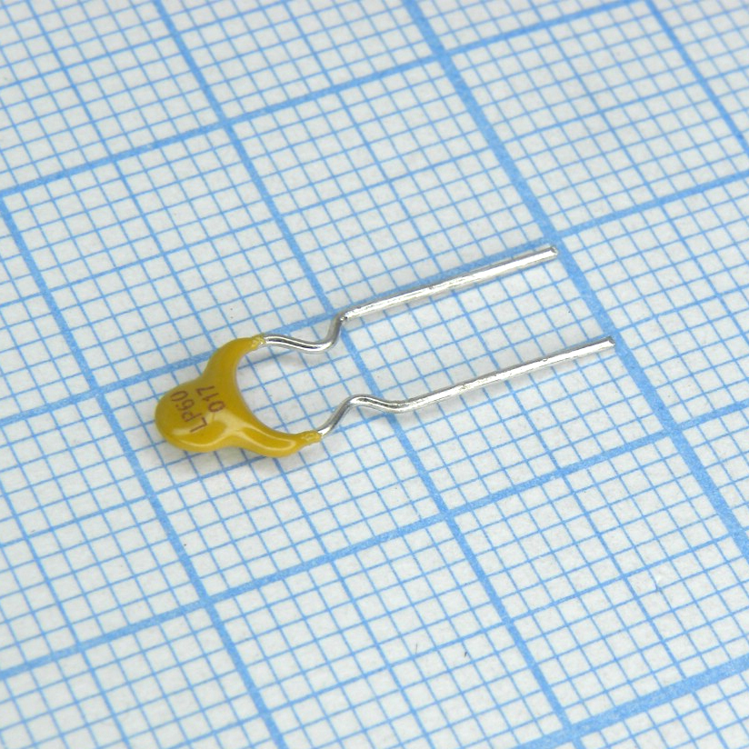 Самовосстанавливающийся предохранитель PTC 0.17A(hold) 0.34A(trip) 60V 40A 0.6W 5s 2Ohm Radial 4 X 3.1mm, Bulk