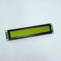 ЖКИ знакосинтезирующий 20 x 2, STN Желто-зеленый Позитивный/прозрачно-отражающий светодиодная подсветка желто-зеленая размеры 180x40 мм, видимая область 149x23 мм, -20...70°C, контактные площадки 2 ряда слева 16 выводов